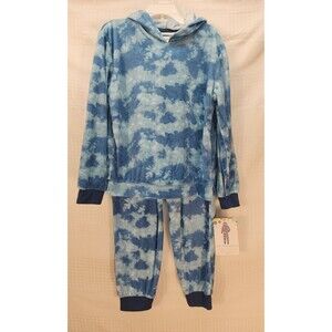 Saint Eve Pajama Set Boys Size Small 6/7 Tie Dye Hooded Fleece 2 Piece Set